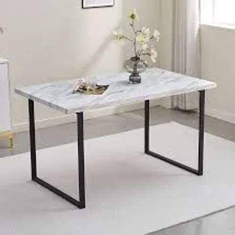 BOXED NETHUEN RECTANGULAR DINING TABLE - WHITE MARBLE (1 BOX)