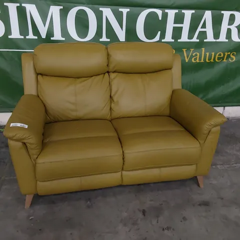 DESIGNER TWO SEATER SOFA SAND LEATHER