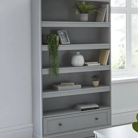 BOXED DARCY BOOKCASE LIGHT GREY