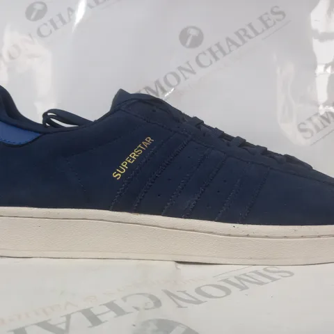 PAIR OF ADIDAS SUPERSTAR SHOES IN NAVY UK SIZE 11