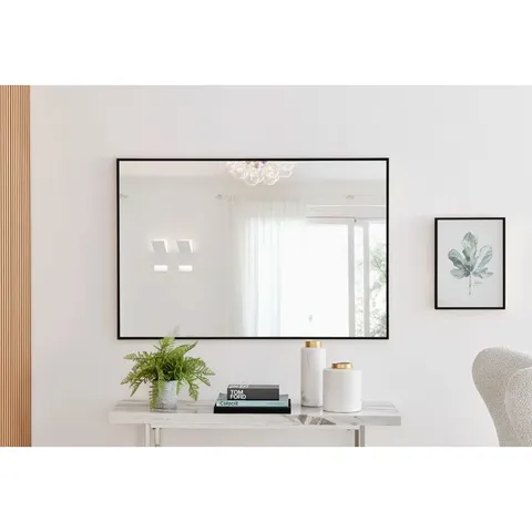 BOXED ALCANTERA RECTANGLE METAL FRAME WALL MIRROR SIMPLE AND ELEGANT (1 BOX)