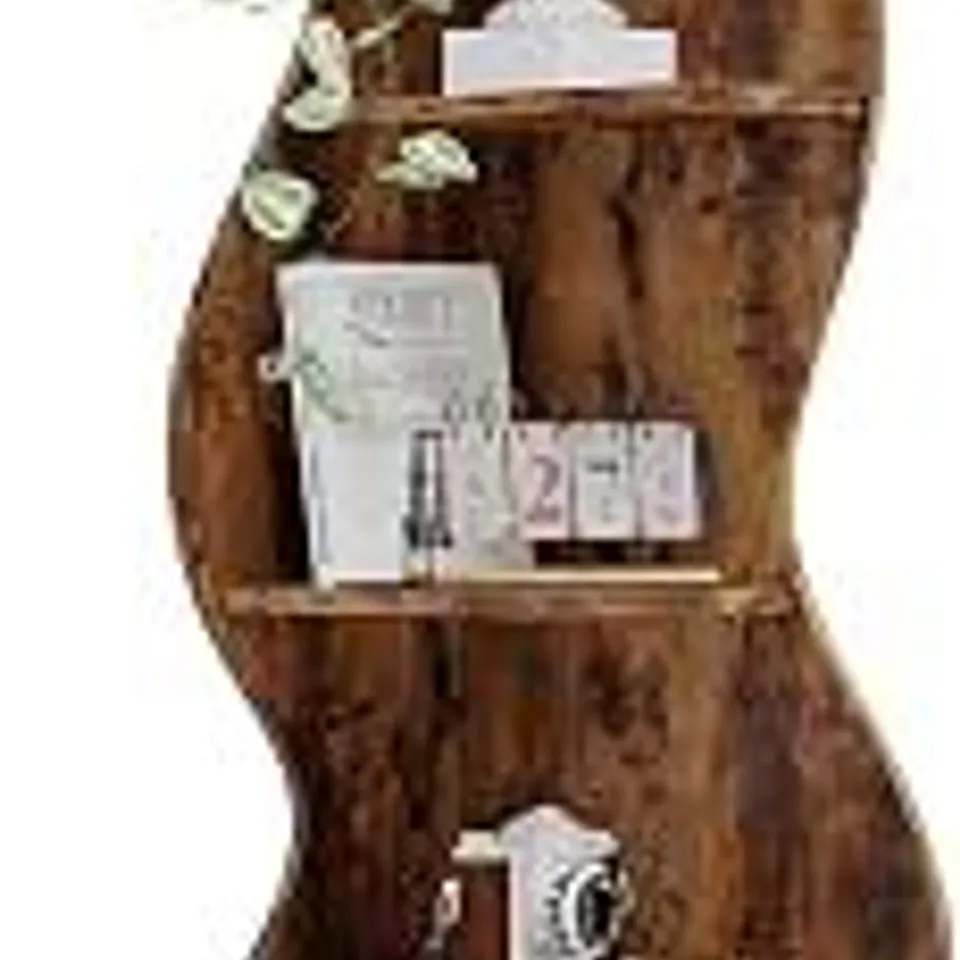 BOXED TRIBESIGNS CORNER SHELF, RUSTIC 5-TIER WALL CORNER BOOKSHELF, STYLISH CORNER SMALL BOOKCASE STORAGE RACK PLANT STAND WITH UNIQUE SHAPE FOR LIVING ROOM, HOME OFFICE 
