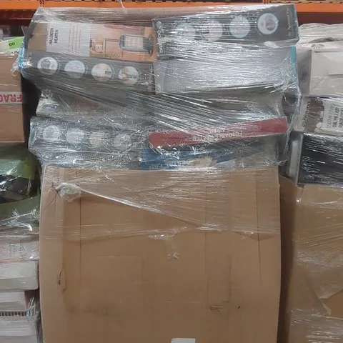 PALLET CONTAINING A VERY LARGE QUANTITY OF ASSORTED ELECTRIC ITEMS INCLUDING: DAEWOO PEDESTAL FAN, FOLDABLE HEATED AIRER, HALOGEN HEATER ECT