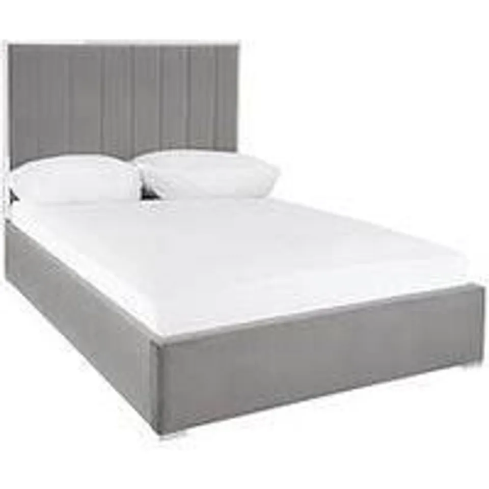 BOXED GRADE 1 ELISE KINGSIZE BED FRAME GREY (2 BOXES)