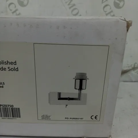 WALL LIGHT POLISHED CHROME SHADE SOLD SEPARATELY