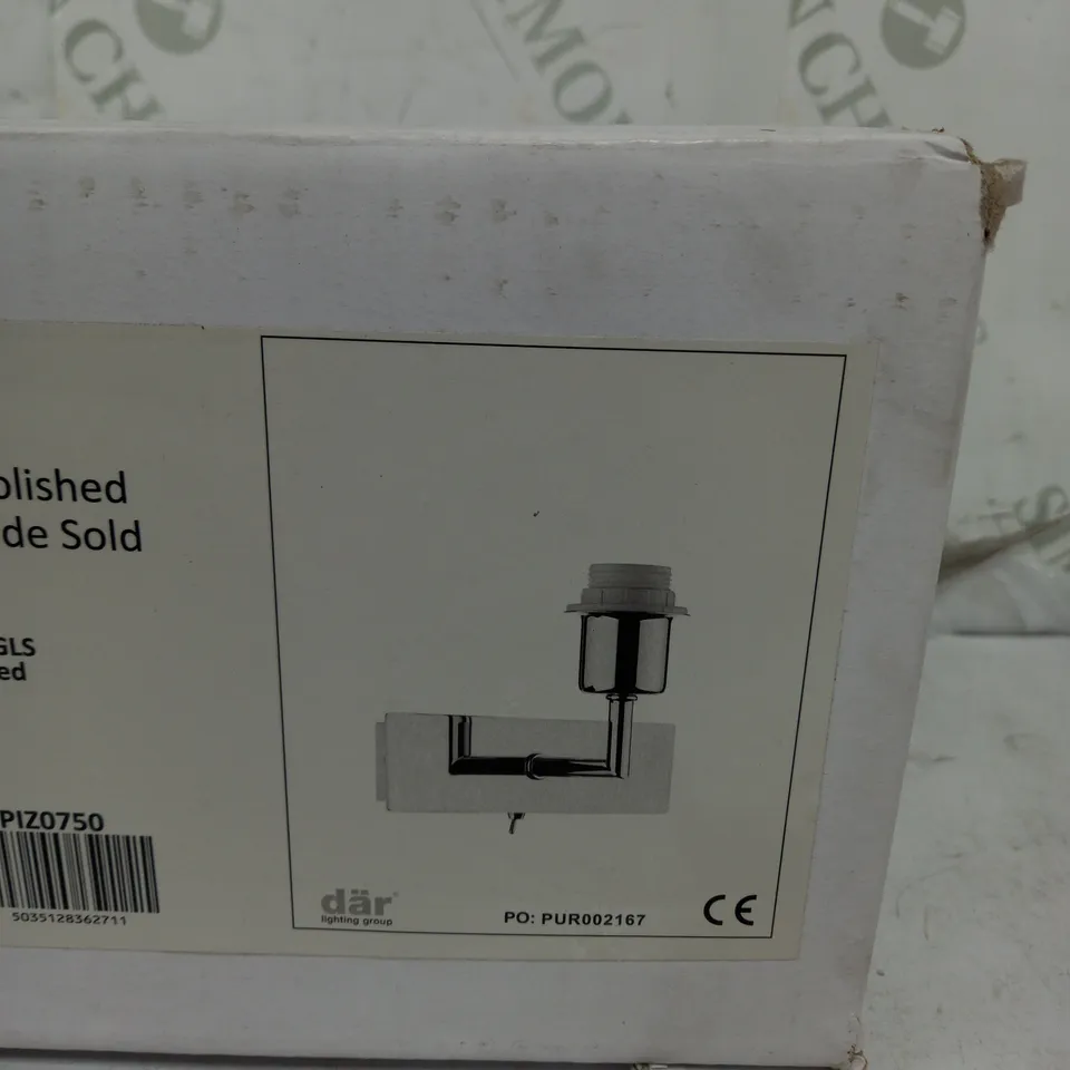 WALL LIGHT POLISHED CHROME SHADE SOLD SEPARATELY 