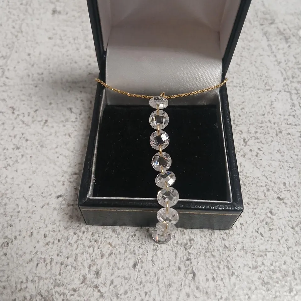 DIAMONIQUE 8.1CT CRYSTAL Y NECKLACE STERLING SILVER
