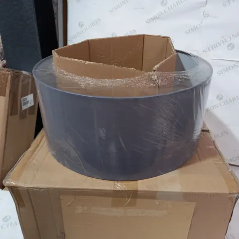 BOXED DESIGNER GREY FABRIC ROUND LIGHT SHADE