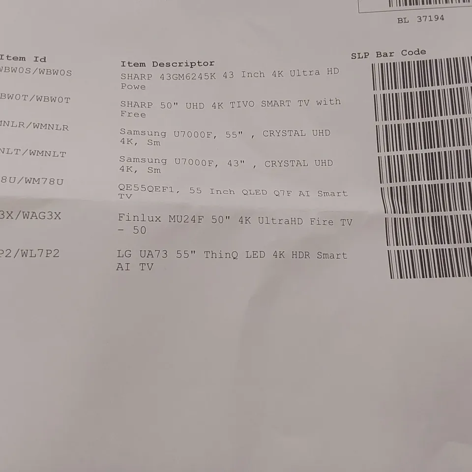 PALLET CONTAINING A LARGE QUANTITY OF ASSORTED DAMAGED TVs