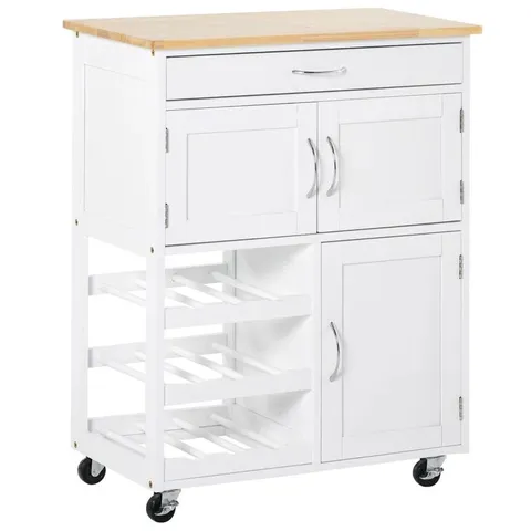 BOXED KIEN 67CM WIDE ROLLING KITCHEN TROLLEY (1 BOX)