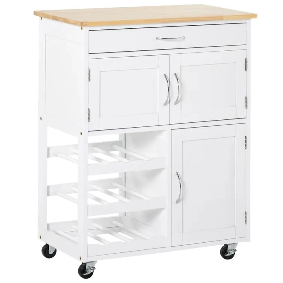 BOXED KIEN 67CM WIDE ROLLING KITCHEN TROLLEY (1 BOX)