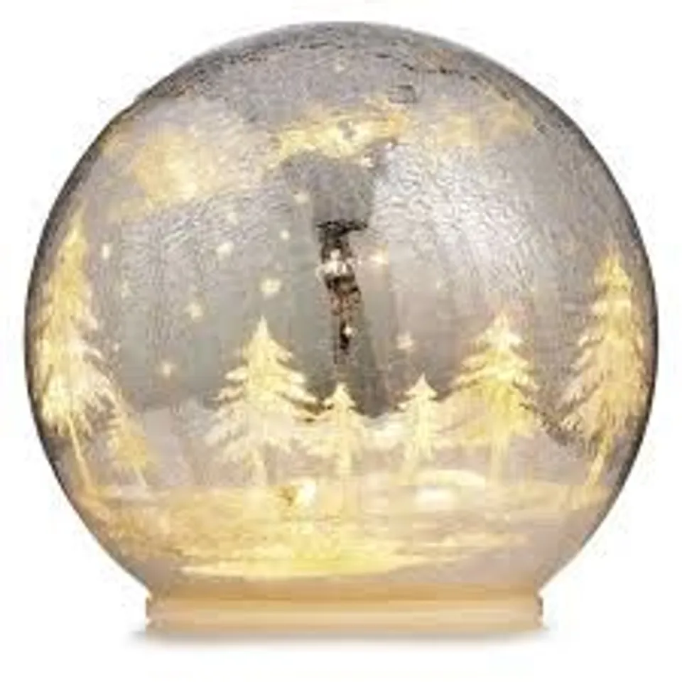 HOME REFLECTIONS PRE-LIT CRACKLE SPHERE WINTER SCENE