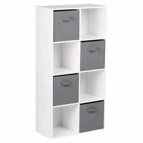 BOXED SELPH BOOKCASE WHITE/GREY