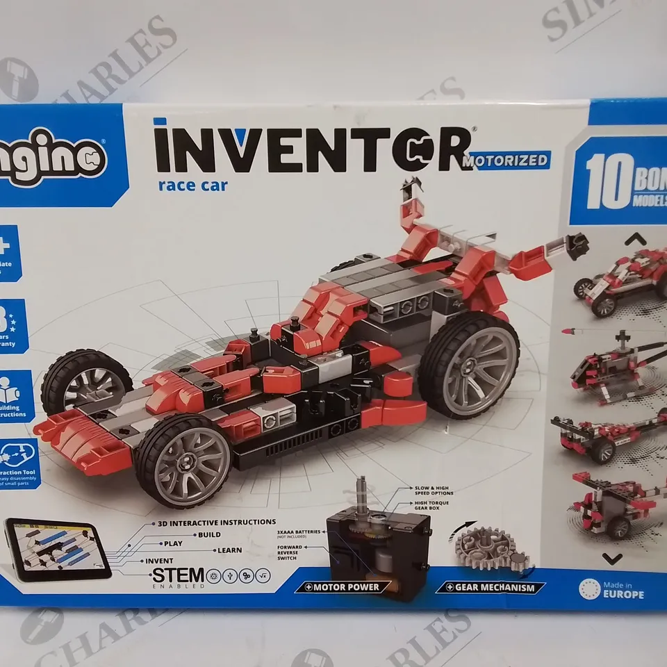 BOXED ENGINE INVENTOR MOTORISED RACE CAR