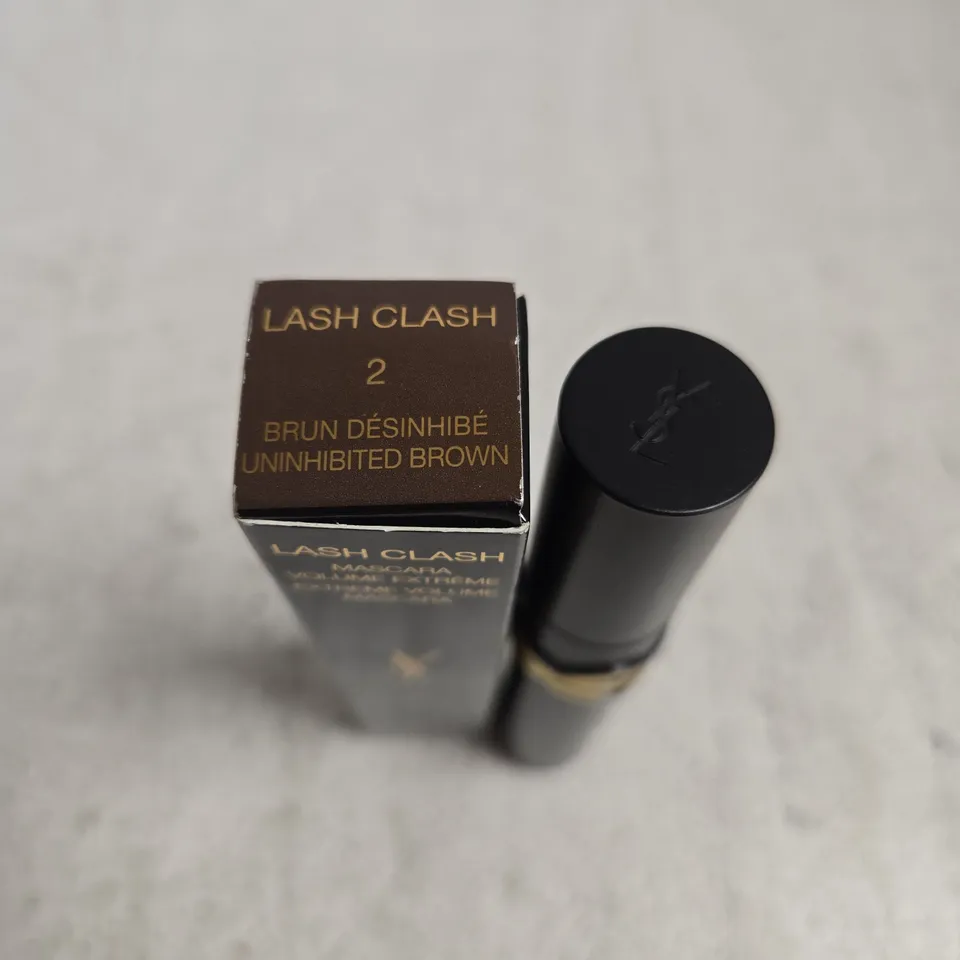 BOXED YVES SAINT LAURENT LASH CLASH EXTREME VOLUME MASCARA - 2 UNINHIBITED BROWN