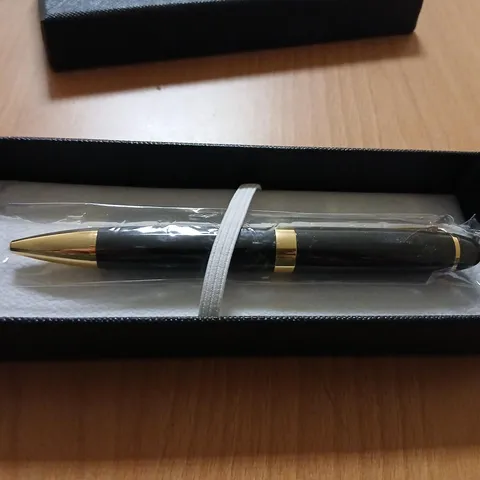 MANN EGERTON PEN – BLACK BODY WITH GOLD-TONE TRIM, BOXED PRESENTATION 