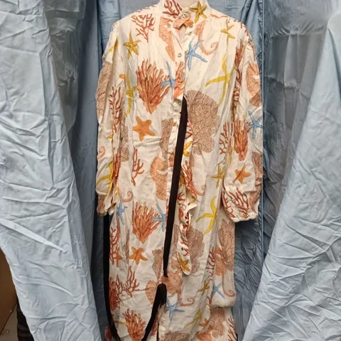 PALM NOOSA WOMENS MAXI DRESS – SEA LIFE PRINT, NOOSA LABEL, UK 10