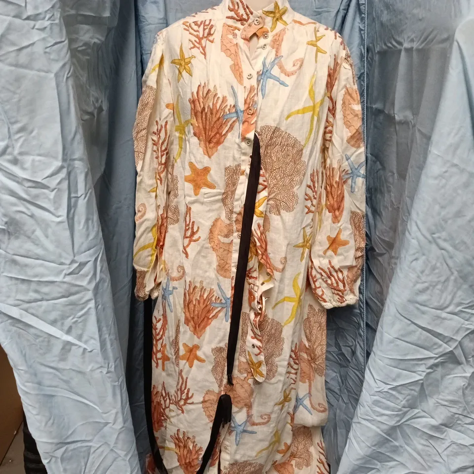 PALM NOOSA WOMENS MAXI DRESS – SEA LIFE PRINT, NOOSA LABEL, UK 10