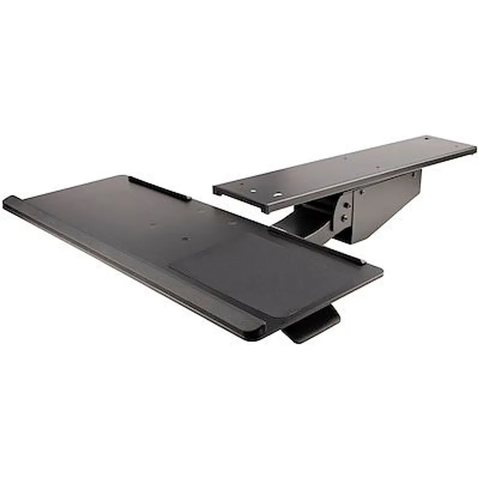 UNDER DESK KEYBOARD TRAY - FULL MOTION & HEIGHT ADJUSTABLE KEYBOARD AND MOUSE TRAY, 10"X26" BOXED