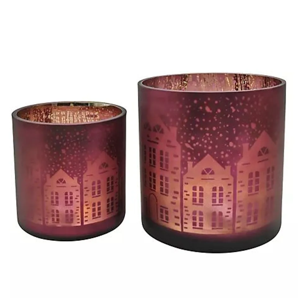 HOME STORIES SET OF 2 PRE LIT HOUSE SCENE HURRICANE