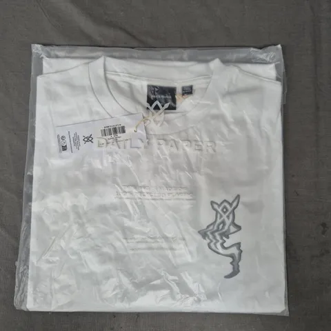 DAILY PAPER REFLECTION SHORT SLEEVE T-SHIRT IN WHITE SIZE MEDIUM