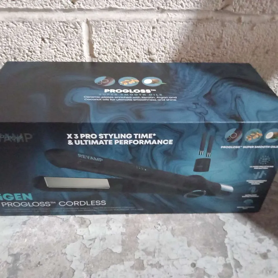 BOXED REVAMP IGEN PROGLOSS CORDLESS CERAMIC STRAIGHTENER 