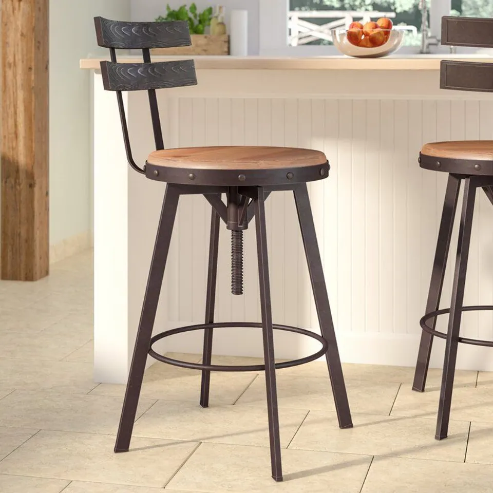 WHALEY HEIGHT ADJUSTABLE SWIVEL BAR STOOL
