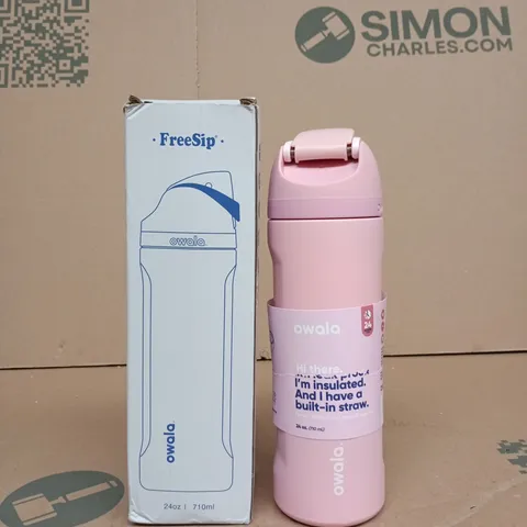 OWALA FREESIP INSULATED BOTTLE 24OZ (710ML) PINK – BUILT-IN STRAW