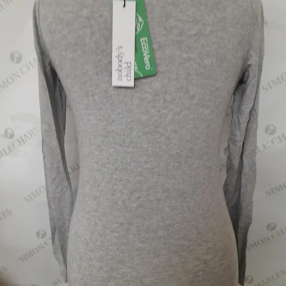 NOBODYS CHILD JERSEY GREY LONG SLEEVE TOP - SIZE UK 6