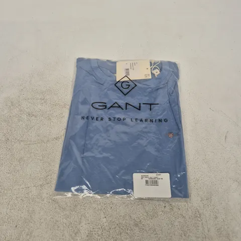 GANT REG SHIELD SS T-SHIRT – FADE DENIM, UK M (M)