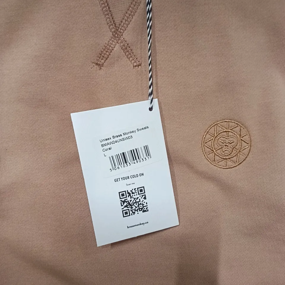 BRAND NEW BRASS MONKEY SWEATS - CORAL SIZE L APPROXIMATELY 14
