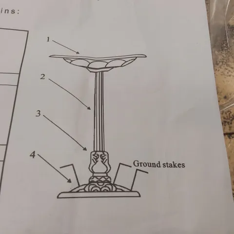 BOXED SITTING BIRD BATH 