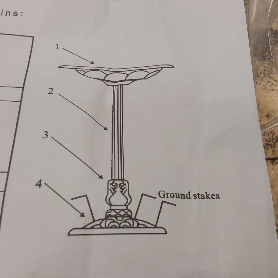 BOXED SITTING BIRD BATH 