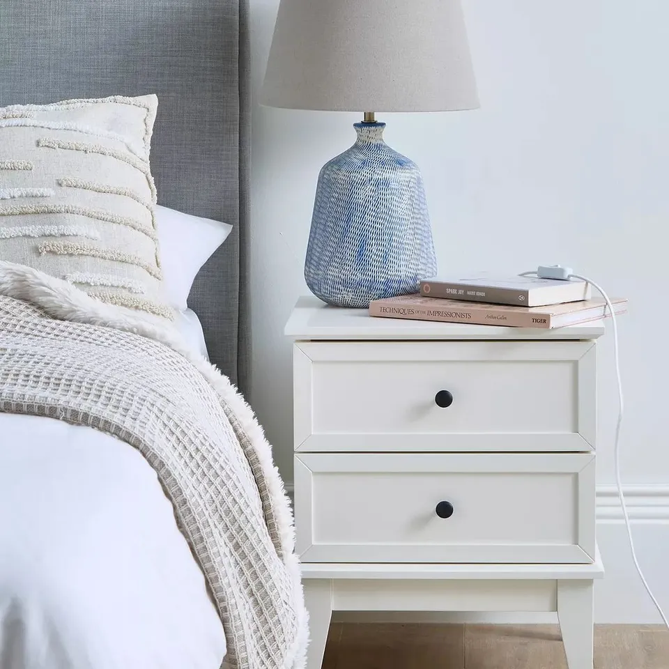 SHIBDEN 2 DRAWER BEDSIDE CHEST - COLLECTION ONLY 