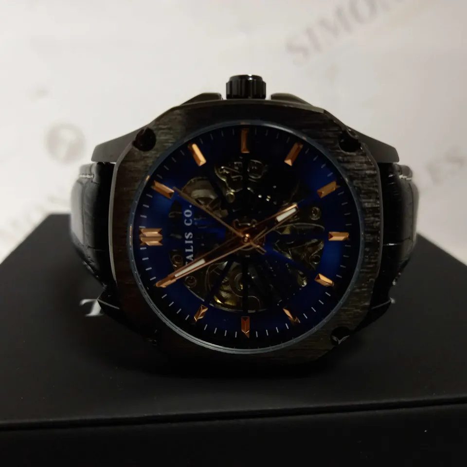 TALIS SKELETON LEATHER STRAP WRISTWATCH RRP £515