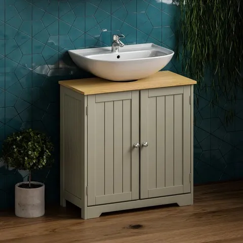 BOXED MILANO 60cm W 60cm H 30cm D UNDER VANITY BASE - GREY & OAK (1 BOX)