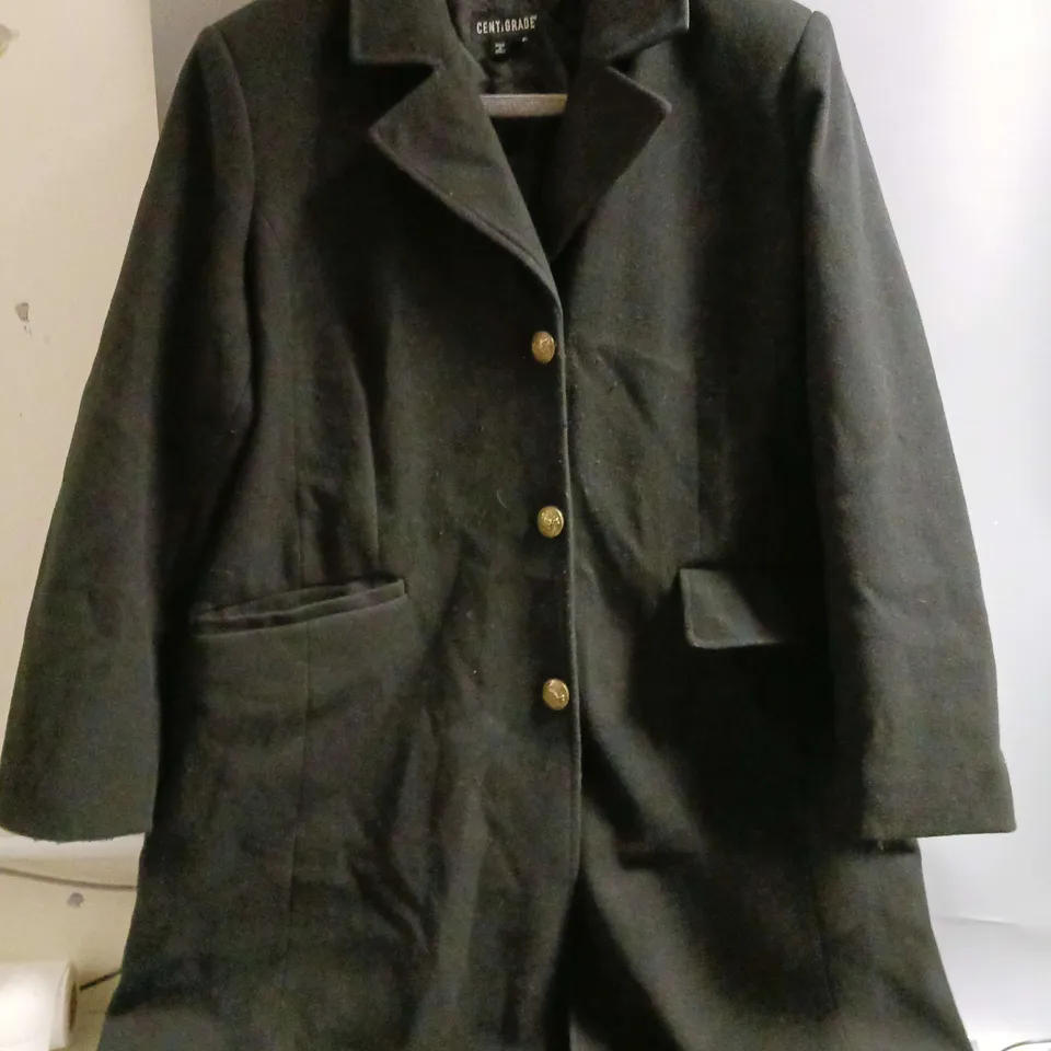 CENTIGRADE LONGLINE SINGLE BREASTED COAT BLACK 2XL