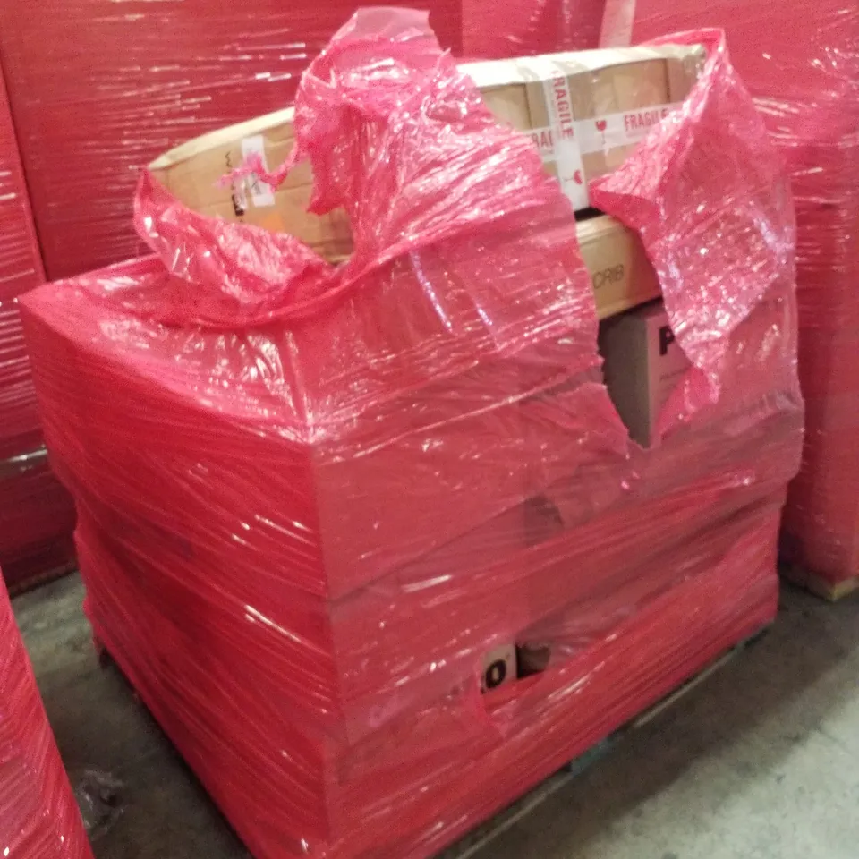 PALLET CONTAINING ASSORTED PRODUCTS INCLUDING PET WET FOOD FEEDERS & BEDSIDE CRIB