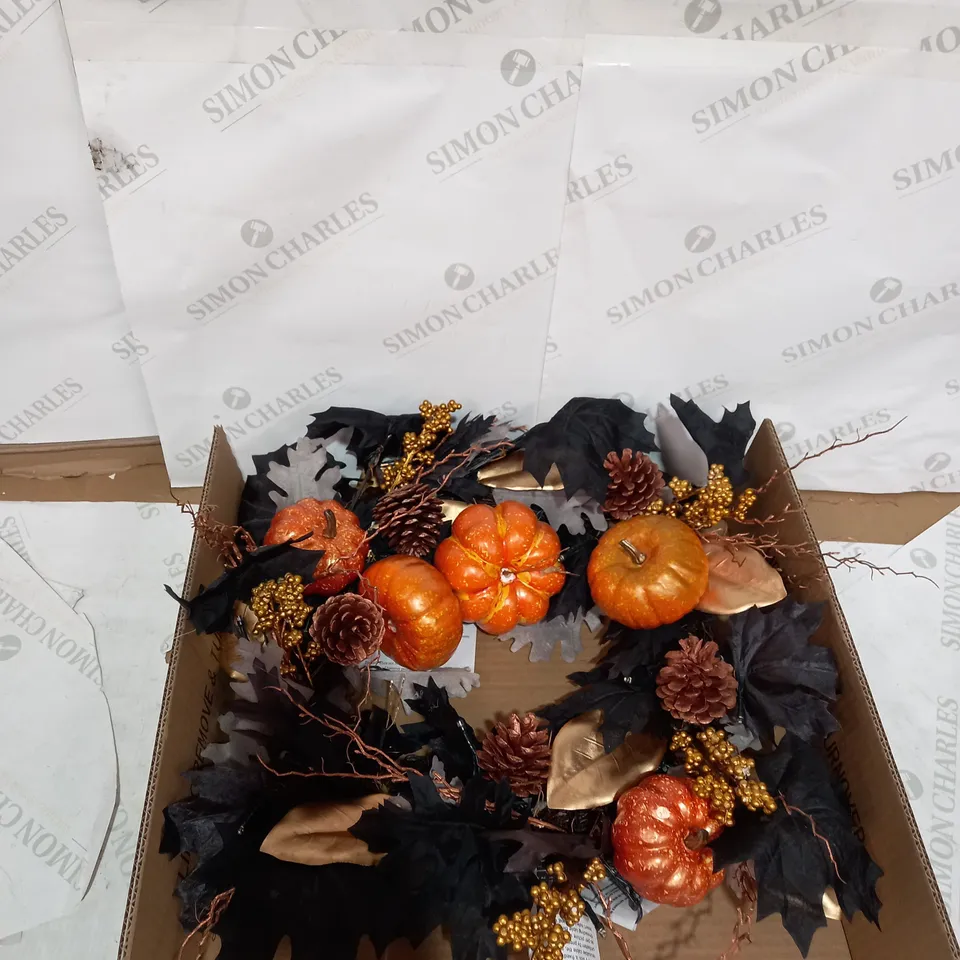 AUTUMN PRE LIT BLACK LEAF WREATH RRP £69.99