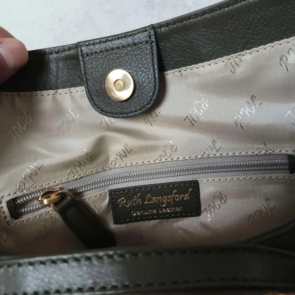 RUTH LANGFORD GENUINE LEATHER HANDBAG GREEN