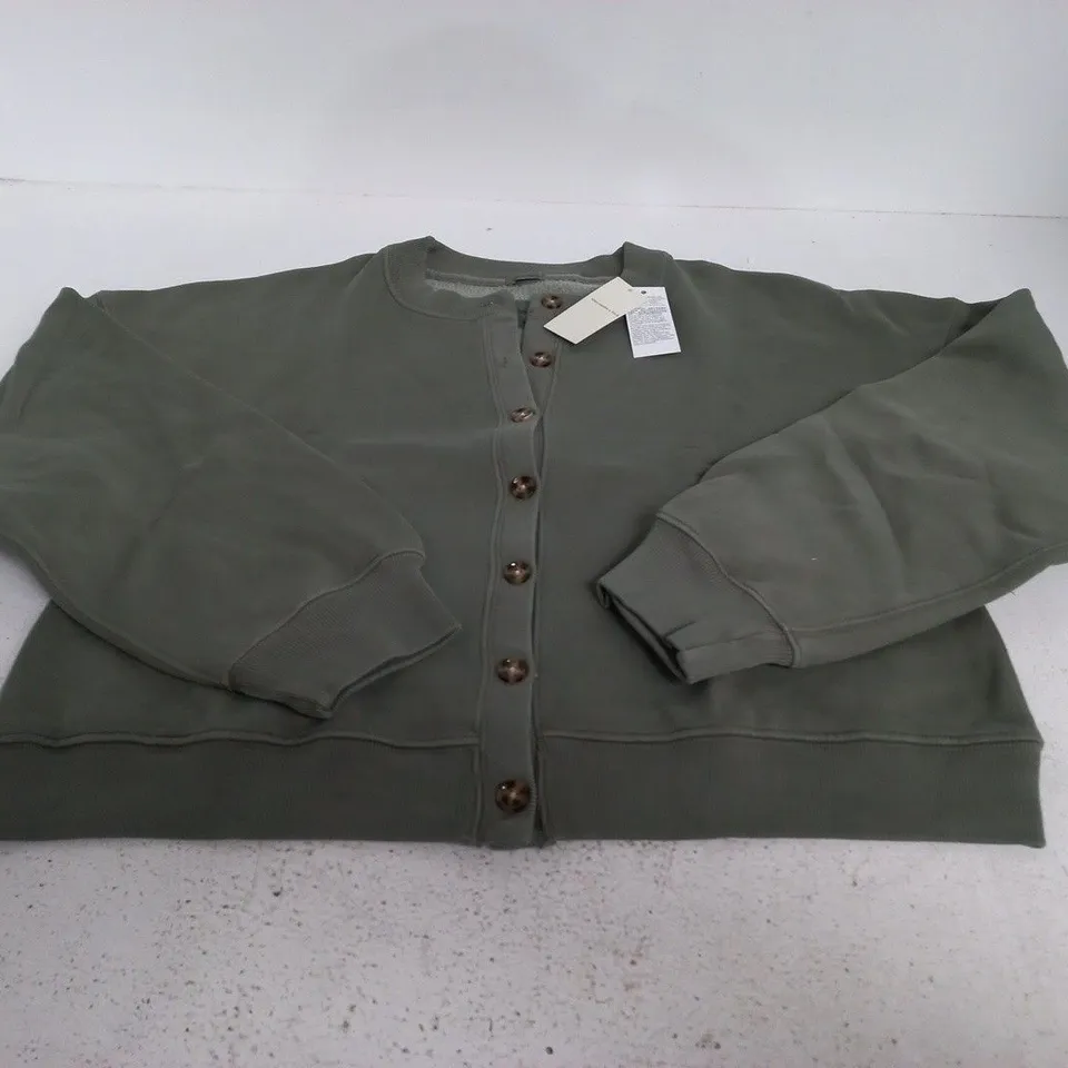 ABERCROMBIE & FITCH BUTONED CARDIGAN – OLIVE GREEN - SIZE M