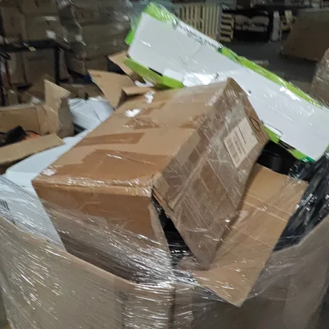 PALLET OF ASSORTED HOUSEHOLD GOODS AND PRODUCTS TO INCLUDE; MICROWAVE, VACUUM CLEANER,HEATER, SCOOTER