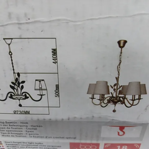 BOXED MW-LIGHT 6 LIGHT CHANDELIER SILVER