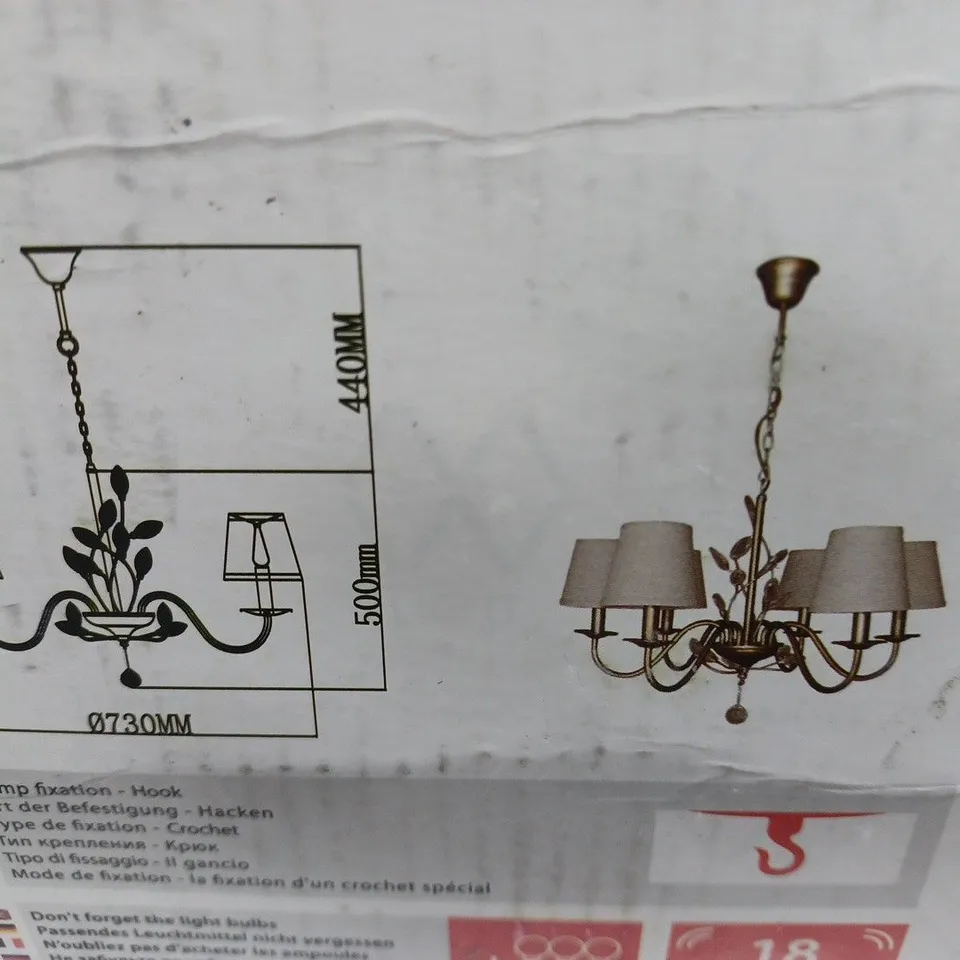 BOXED MW-LIGHT 6 LIGHT CHANDELIER SILVER