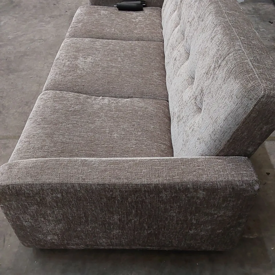 QUALITY DESIGNER 3 SEATER FABRIC UPHOLSTERED SOFA 