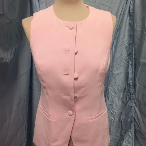 NOBODY'S CHILD IMMY LONGLINE WAISTCOAT - PINK UK 10