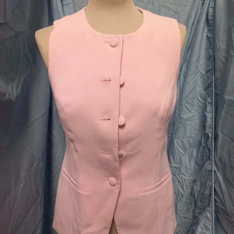 NOBODY'S CHILD IMMY LONGLINE WAISTCOAT - PINK UK 10