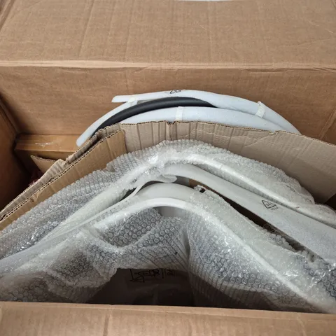 BOXED HABITAT JERRY PAIR OF COUNTER BAR STOOLS WHITE 7264399 - COLLECTION ONLY