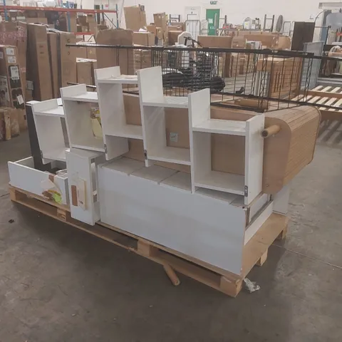 PALLET CONTAINING A LARGE QUANTITY OF ASSORTED ASSEMBLED FURNITURE PARTS