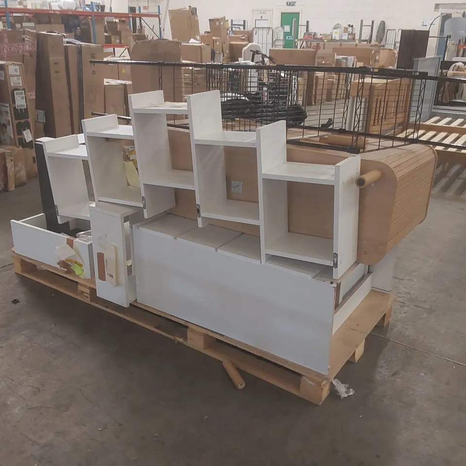 PALLET CONTAINING A LARGE QUANTITY OF ASSORTED ASSEMBLED FURNITURE PARTS